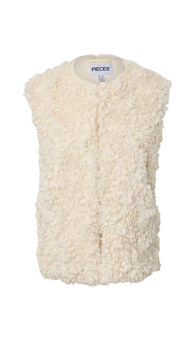 Gilet Fluffy Birch PCEVELYN PIECES - 1 | TOP